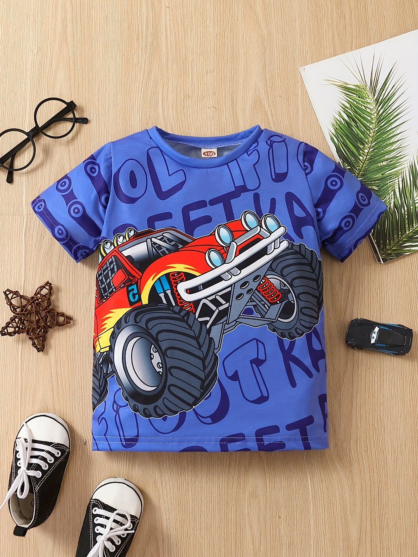 T-Shirt für Jungen mit Grafik für Geländefahrzeuge Off-road, kurzärmelig, Rundhalsausschnitt, bequem, weich und perfekt für den Sommer