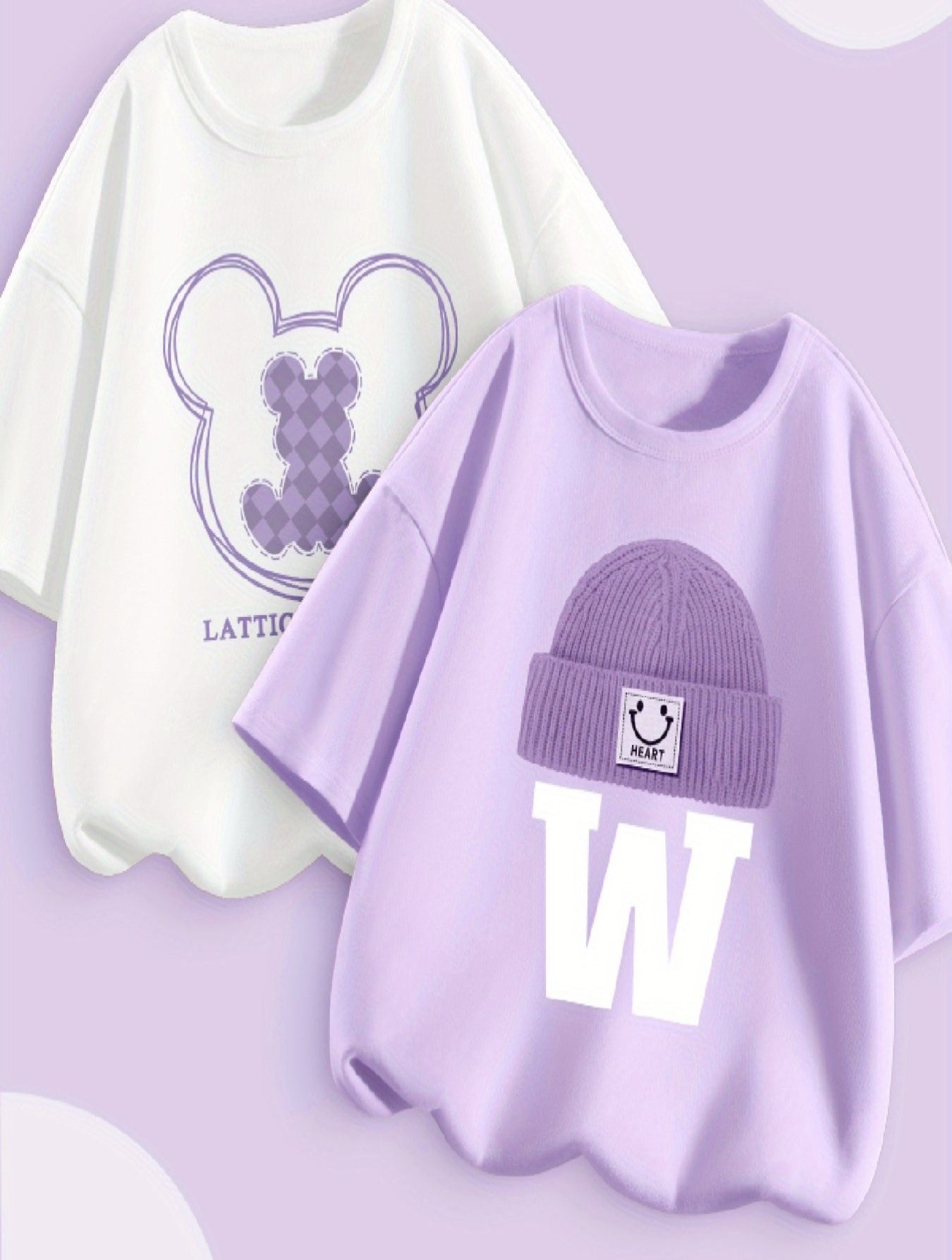 2-teiliges Kurzarm-T-Shirt für Mädchen, Sommeroberteile aus weicher Baumwolle mit süßem Blumen- und Gänseblümchenmuster, lässiges T-Shirt mit Rundhalsausschnitt