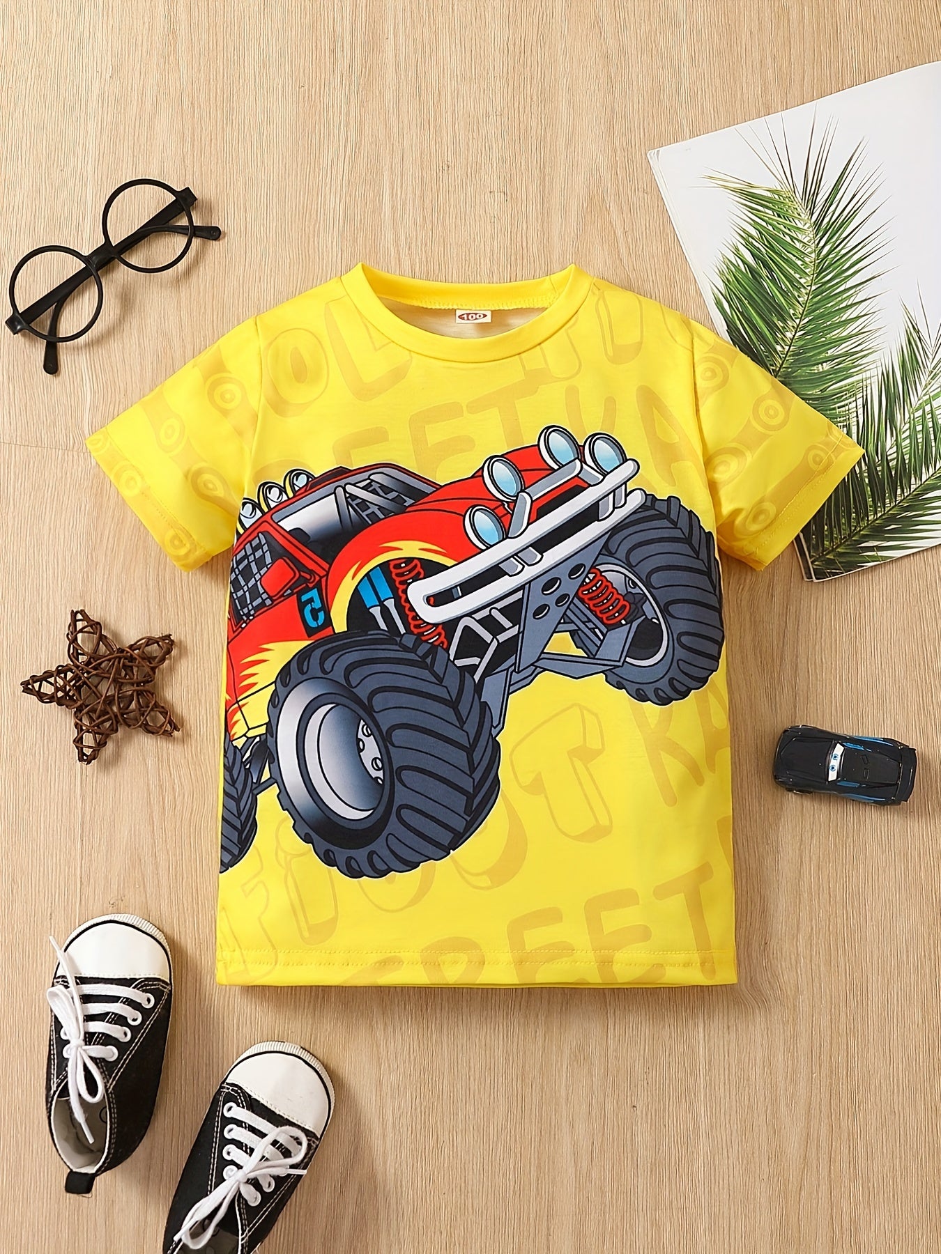 T-Shirt für Jungen mit Grafik für Geländefahrzeuge Off-road, kurzärmelig, Rundhalsausschnitt, bequem, weich und perfekt für den Sommer