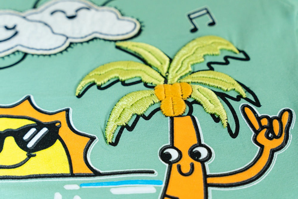 Jungen T-Shirt Shark und Palme Muster