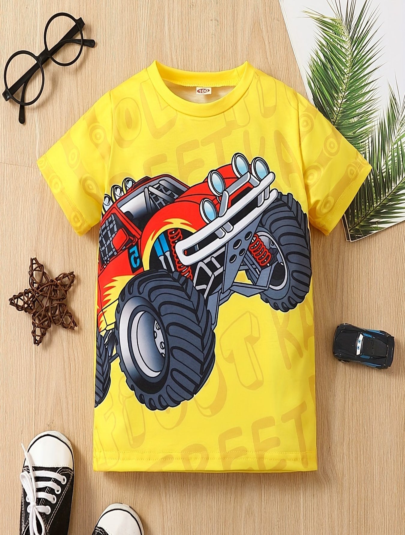T-Shirt für Jungen mit Grafik für Geländefahrzeuge Off-road, kurzärmelig, Rundhalsausschnitt, bequem, weich und perfekt für den Sommer