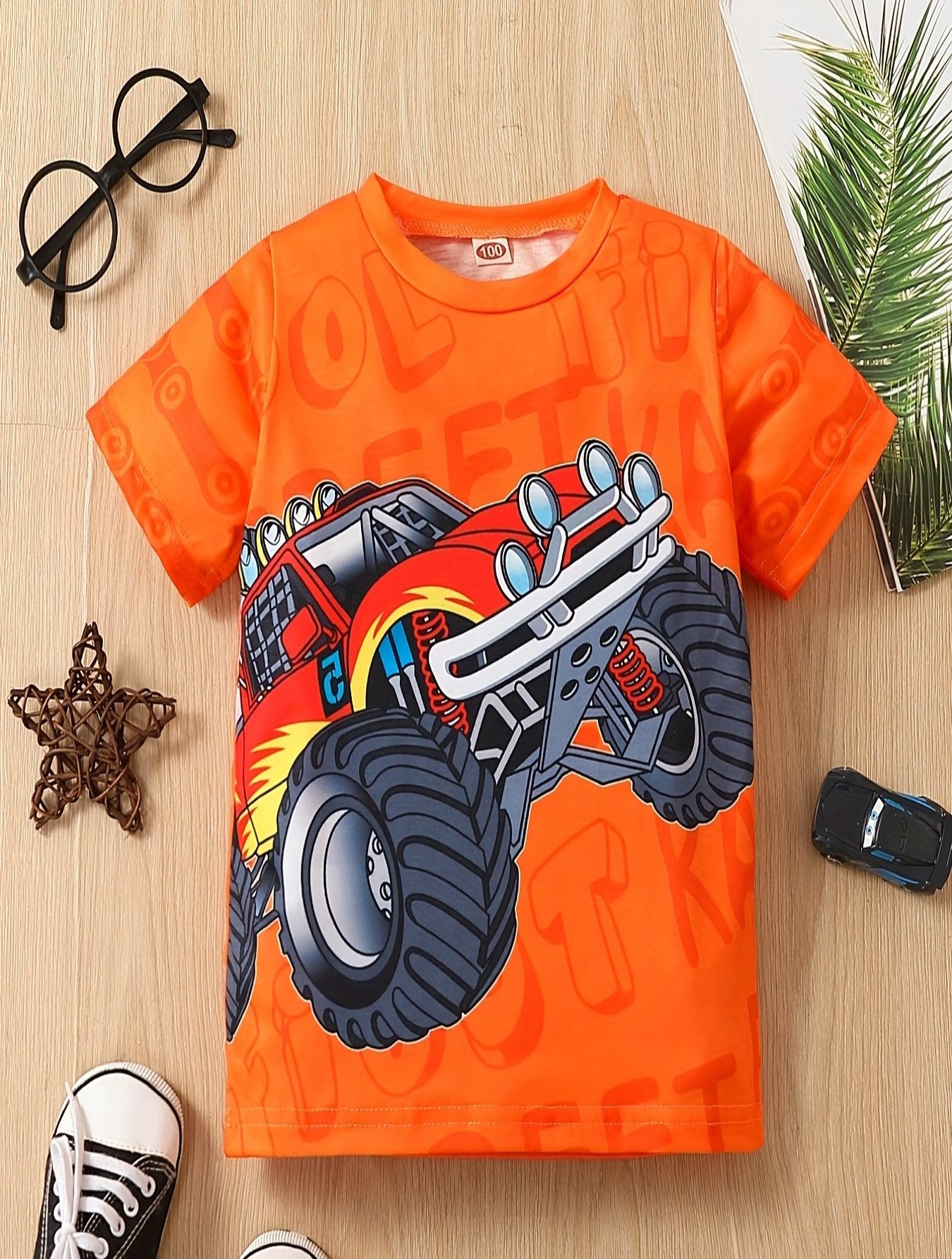 T-Shirt für Jungen mit Grafik für Geländefahrzeuge Off-road, kurzärmelig, Rundhalsausschnitt, bequem, weich und perfekt für den Sommer