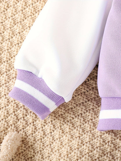 Preppy Stil Mädchen 2 stücke BABY Gedruckt Baseball Jacke + Falten Rock Set