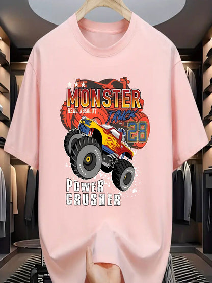 Jungenmode Baumwoll-T-Shirt mit Elasthan, kurze Ärmel, Rundhalsausschnitt – bequemes Frühlings-/Sommer-Oberteil, Jungenmode, Baumwolle