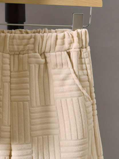 Modisches, lässiges Zweiteiler-Set aus kurzärmligem T-Shirt mit Rundhalsausschnitt und lässigen Shorts für Jungen