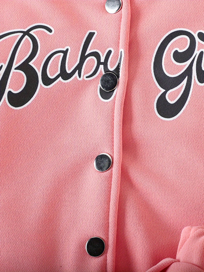 Preppy Stil Mädchen 2 stücke BABY Gedruckt Baseball Jacke + Falten Rock Set