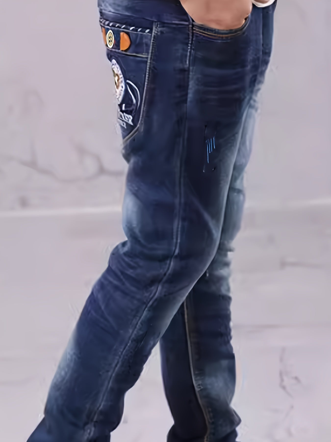 Stilvolle Vintage von Männern gewaschene Jeans lange Hosen für alle Jahreszeiten