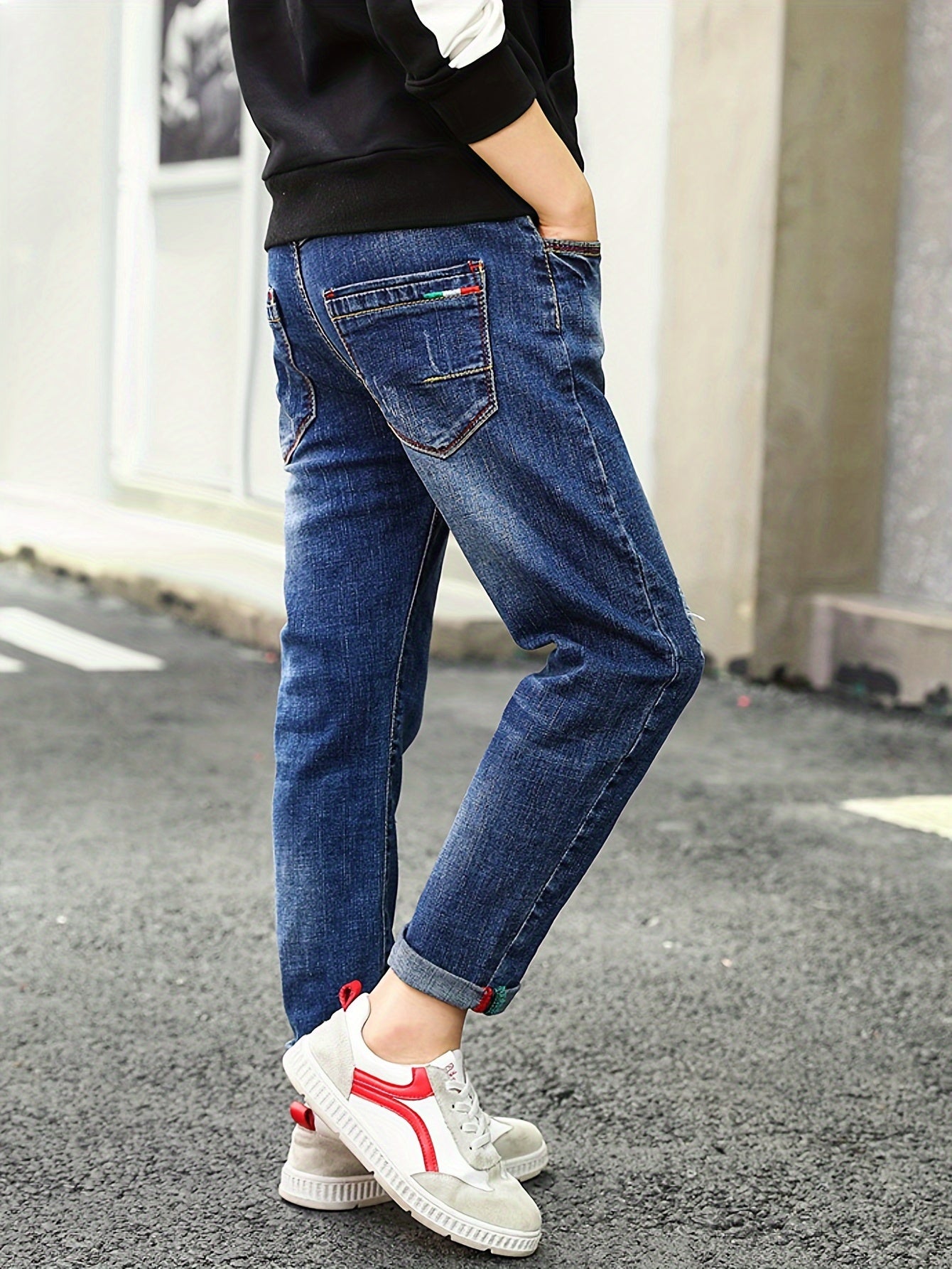 Lange Jeans für Jungen, geeignet für Frühling, Sommer und Herbst, lässiger Style für Kinder.