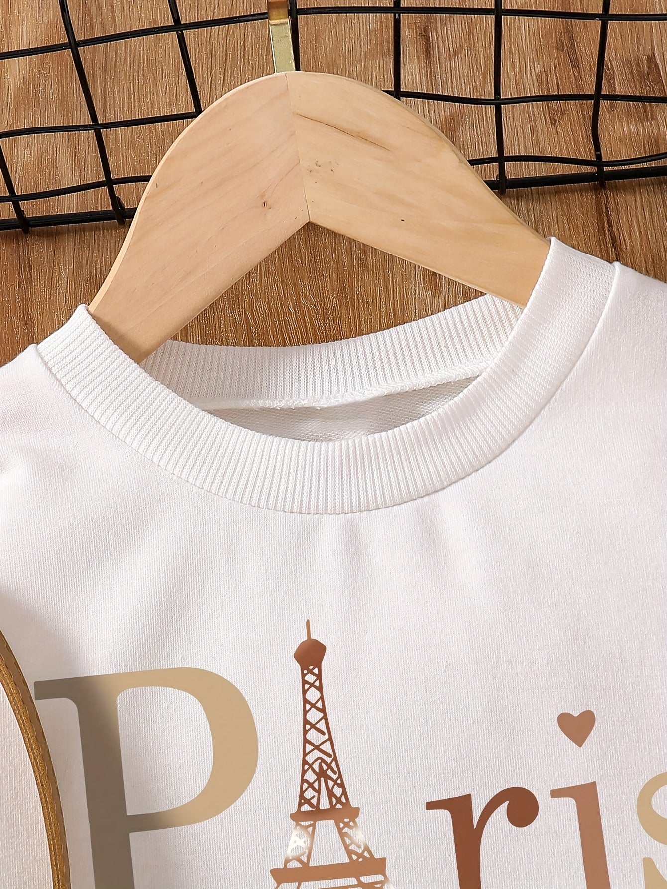 Tween Girls Mädchen Buchstabenmusterdruck Rundhalsausschnitt Langarm + Herbst und Winter einfarbiger vielseitiger Faltenrock mit Schleife