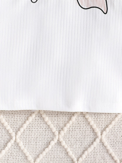 Herbstliches Langarm-Oberteil mit Ballonärmeln, Fliege und Faltenrock-Set.