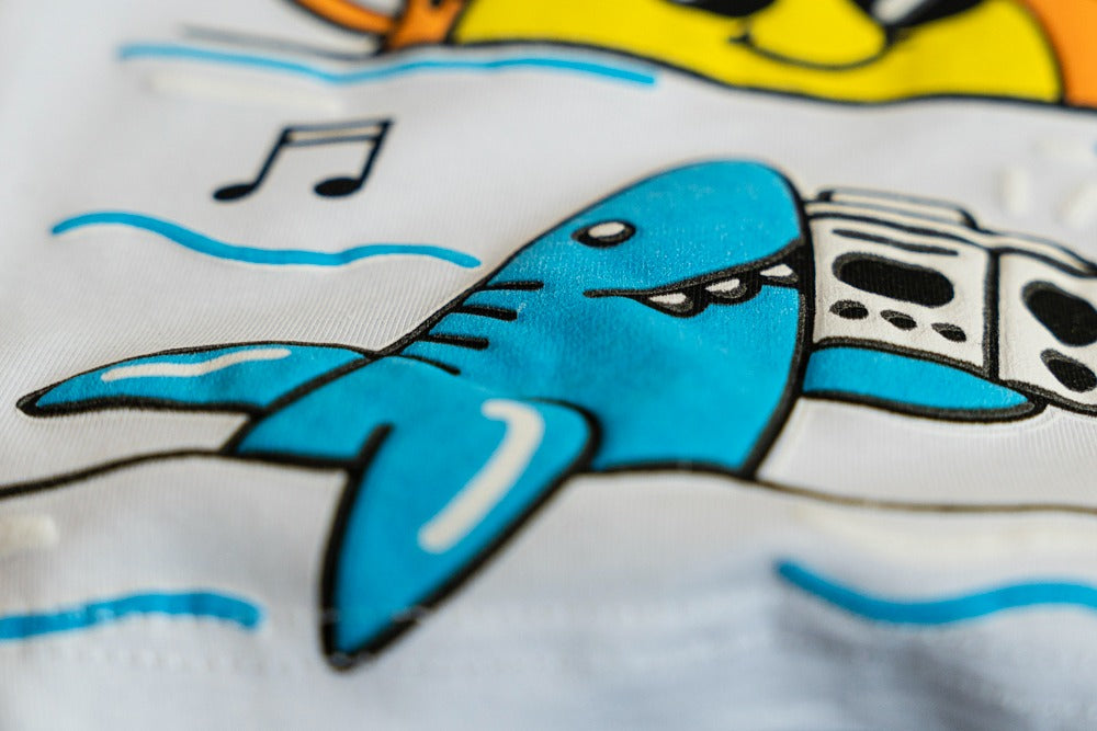 Jungen T-Shirt Shark und Palme Muster