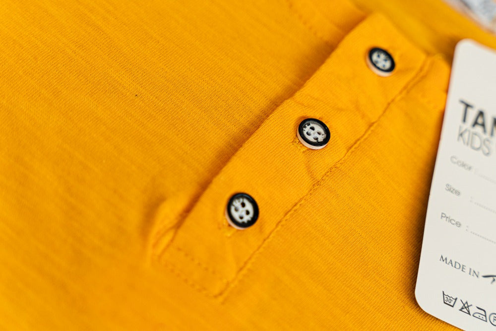 Jungen T-Shirt Zugeknöpft Einfarbig und Stilvoll