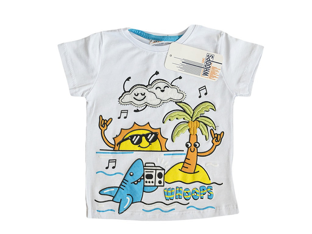 Jungen T-Shirt Shark und Palme Muster