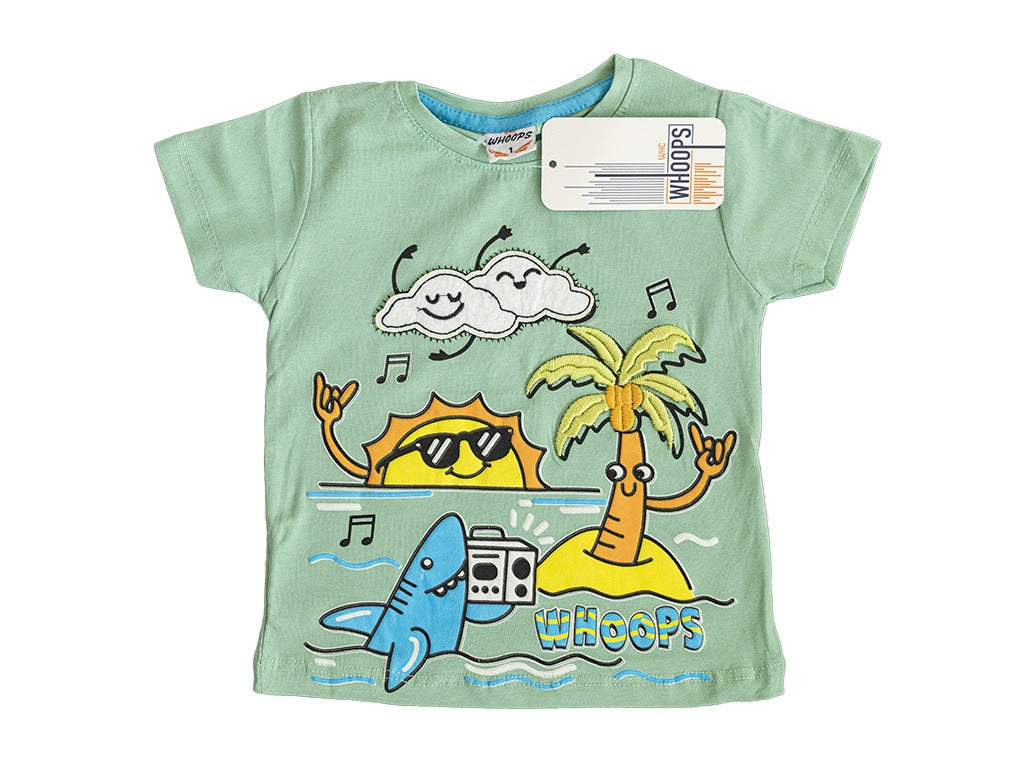 Jungen T-Shirt Shark und Palme Muster