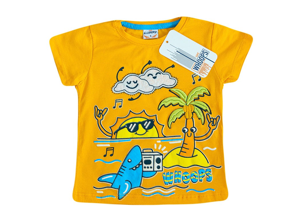 Jungen T-Shirt Shark und Palme Muster