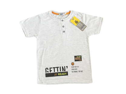 Jungen T-Shirt Zugeknöpft Einfarbig und Stilvoll