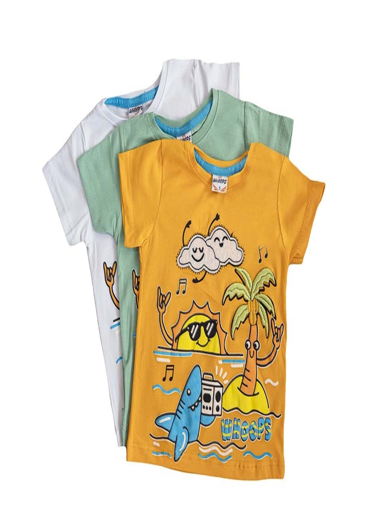 Jungen T-Shirt Shark und Palme Muster