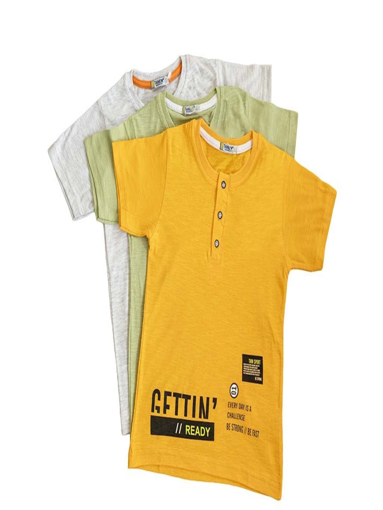 Jungen T-Shirt Zugeknöpft Einfarbig und Stilvoll