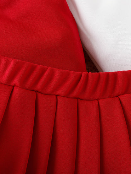 Preppy Stil Mädchen 2 stücke BABY Gedruckt Baseball Jacke + Falten Rock Set