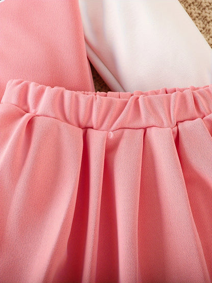 Preppy Stil Mädchen 2 stücke BABY Gedruckt Baseball Jacke + Falten Rock Set