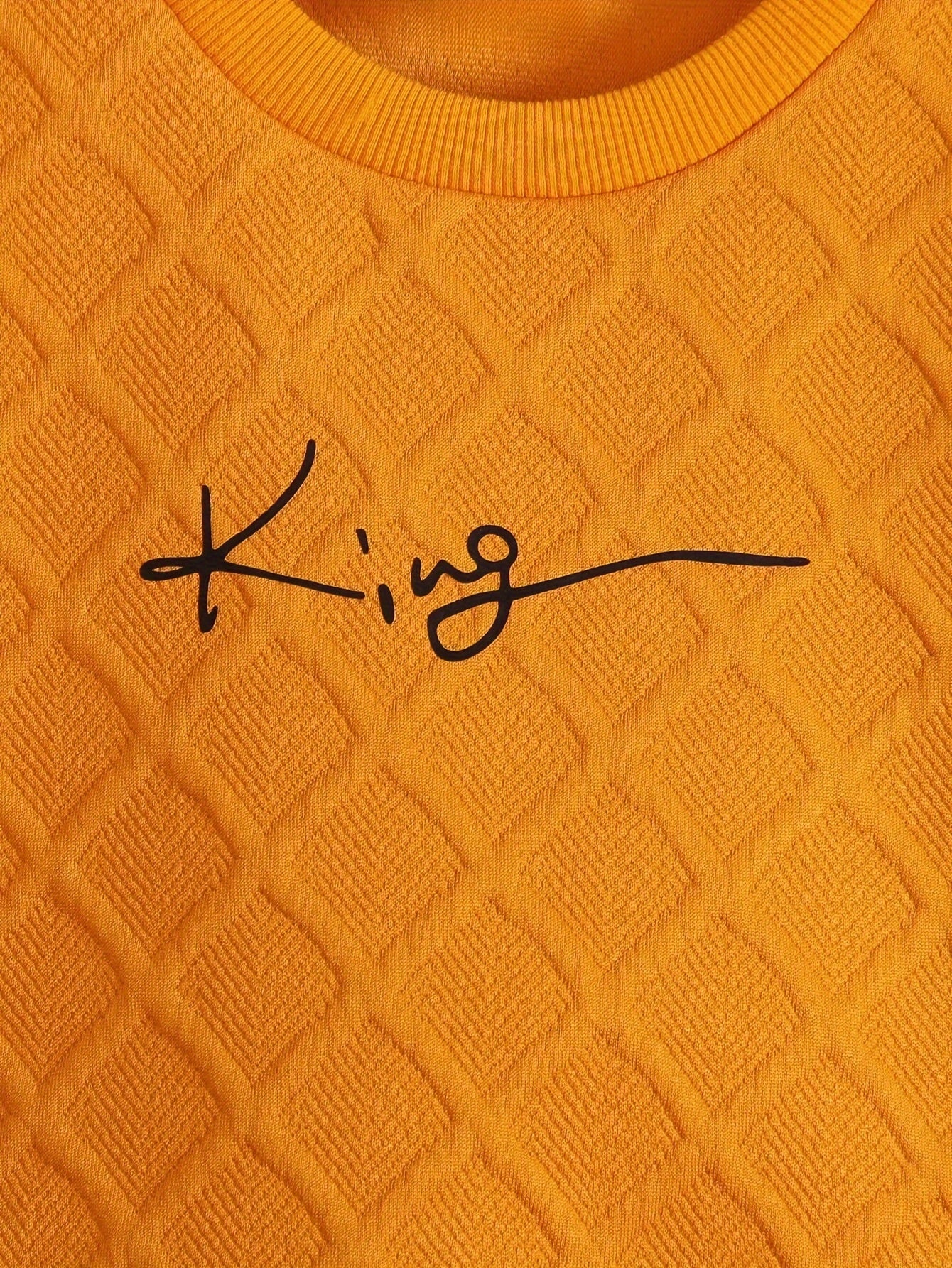 Langarm-Sweatshirt für Jungen in Orange mit Rundhalsausschnitt, modisches Oberteil mit britischem Aufdruck, Herbst, neues lässiges Jeans-Set, zweiteilig