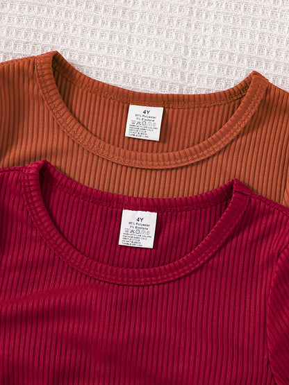 2-teiliges Set, süßes, langärmliges Kleiderset mit Schmetterlingsdruck für Mädchen, lässige A-Linien-Kleider, Frühlings- und Herbstgeschenk